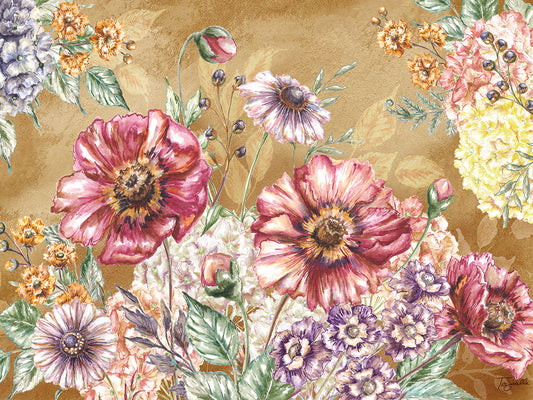Wildflower Medley Landscape on rust Canvas Print