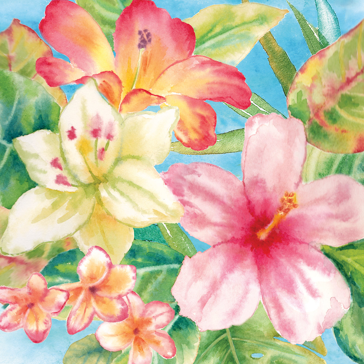 Tropical Island Florals square