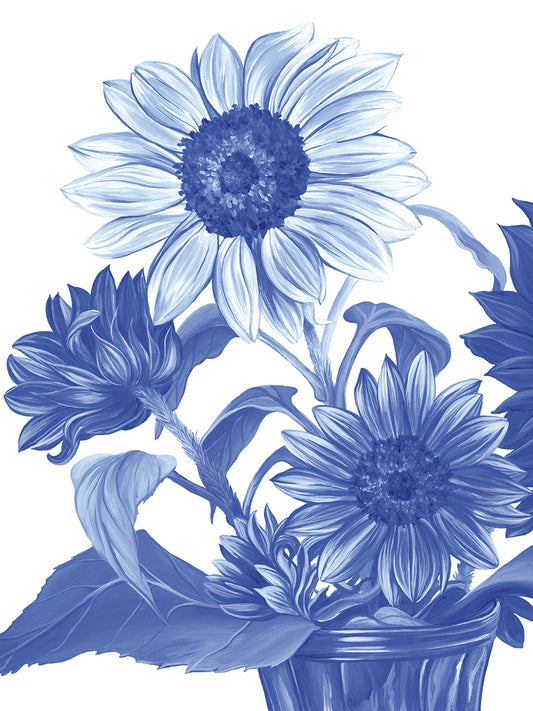 China Sunflowers blue II Canvas Print