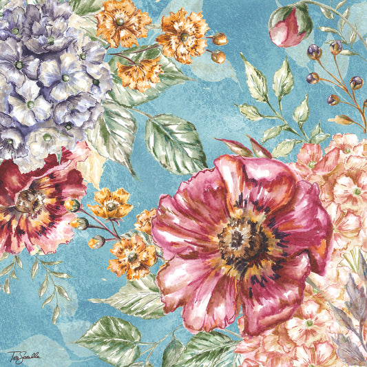 Wildflower Medley square blue II Canvas Print