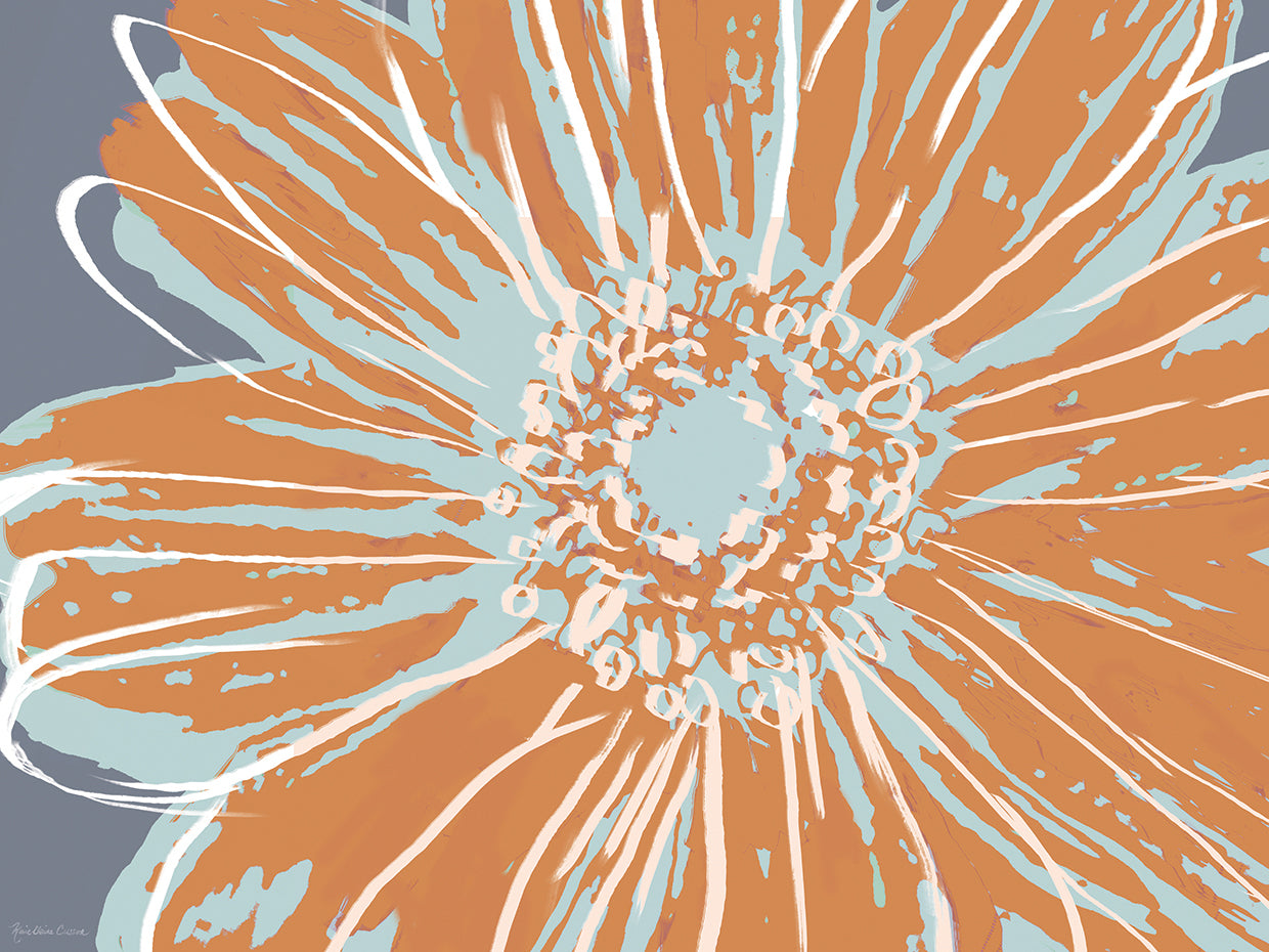 Flower Pop Sketch I-Blue and Orange
