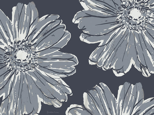 Flower Pop Sketch V-Shades of Grey Canvas Print