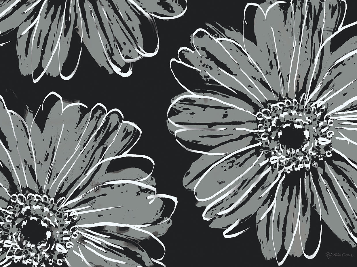 Flower Pop Sketch VII-Black BG