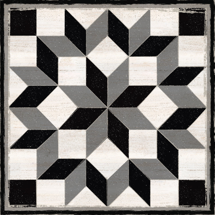 Bloque de edredón blanco y negro I Lienzo