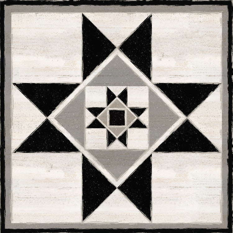 Bloque de edredón blanco y negro III Lienzo