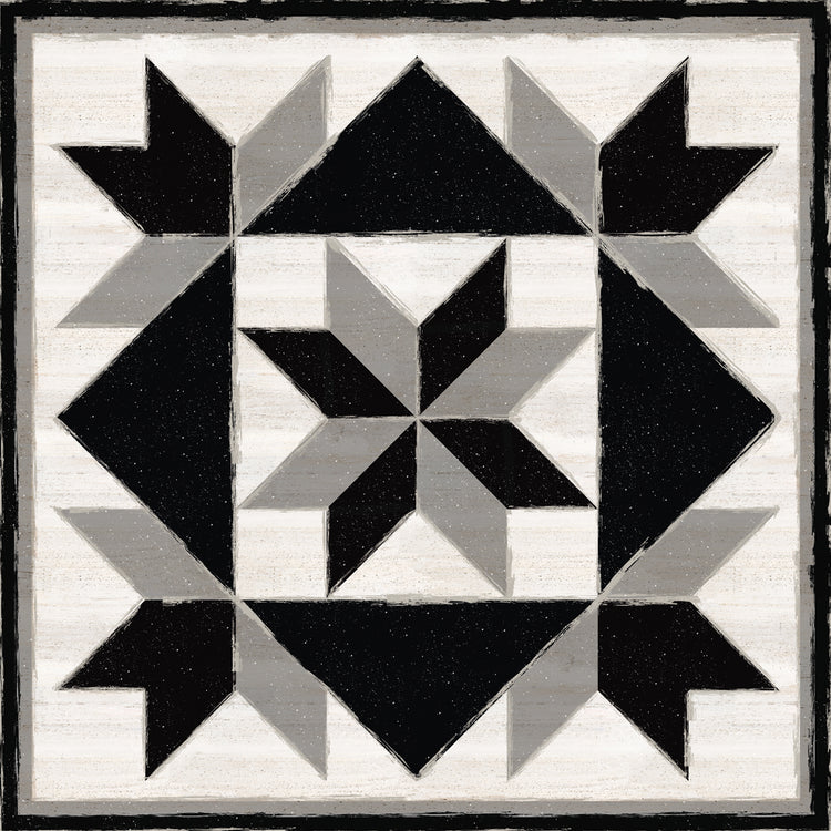 Bloque de edredón blanco y negro IX Lienzo