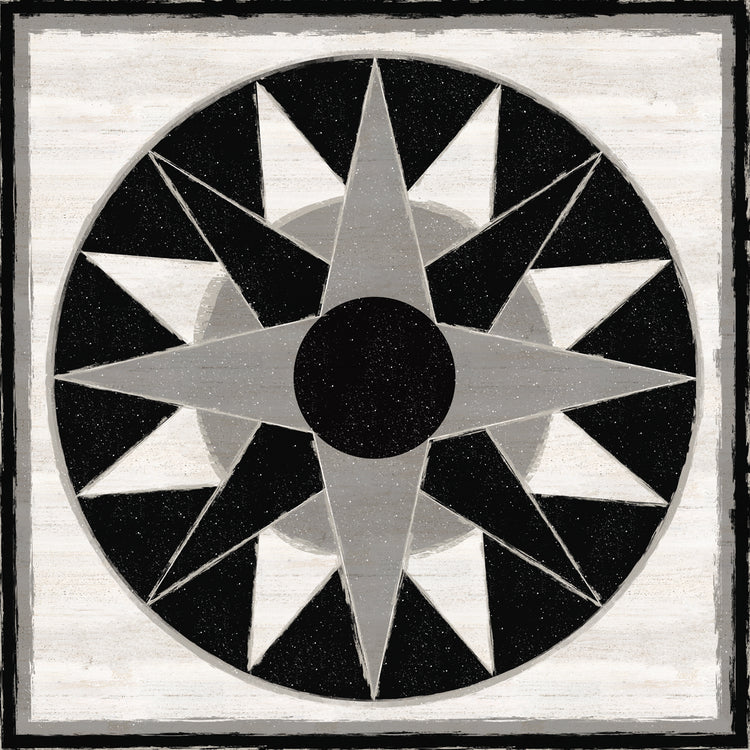 Bloque de edredón blanco y negro X Lienzo
