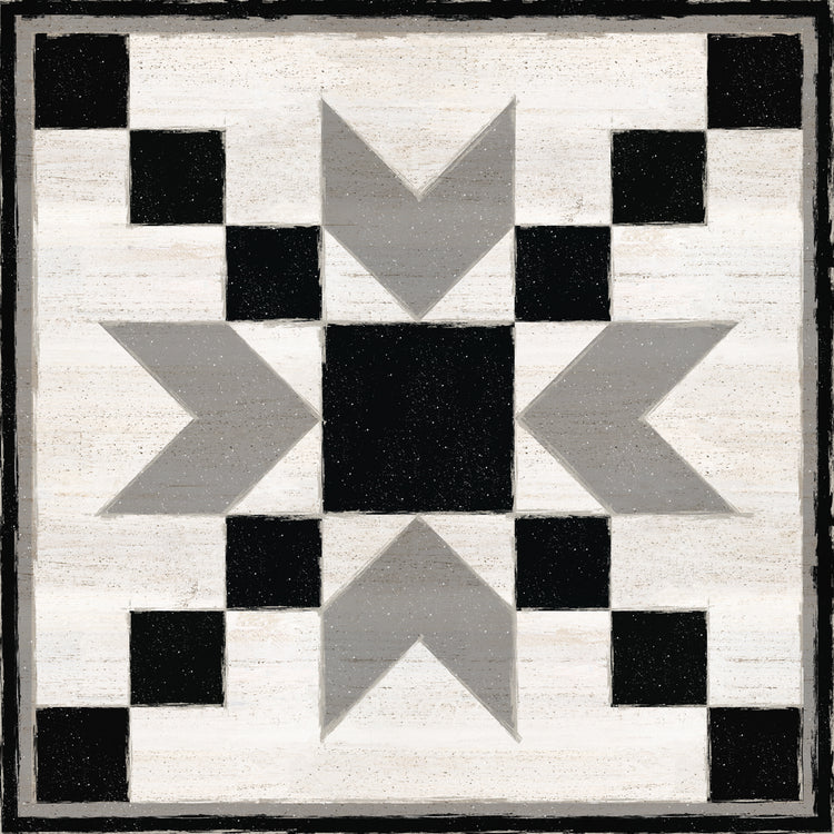 Bloque de edredón blanco y negro XI Lienzo