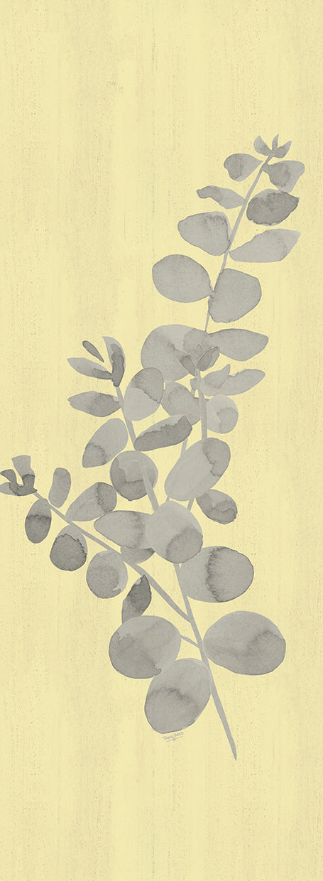 Natural Inspiration Eucalyptus vertical gray & yellow I Canvas Print
