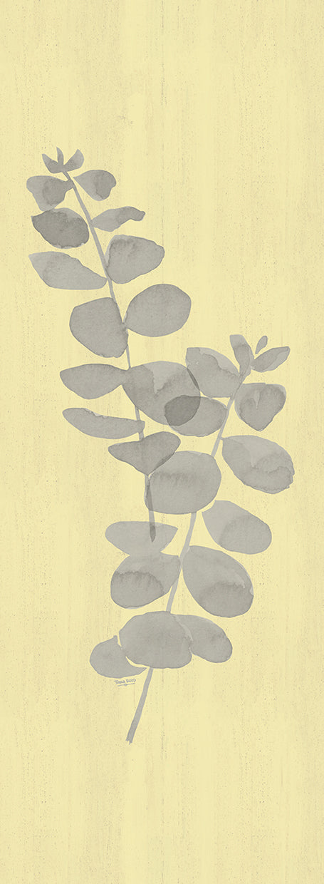 Natural Inspiration Eucalyptus vertical gray & yellow II Canvas Print