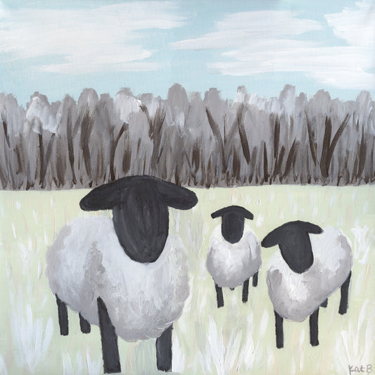 Paint Splotch Sheep Canvas Print