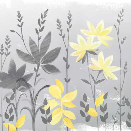 Soft Nature yellow & grey II Canvas Print