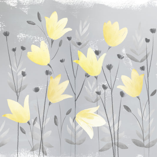 Soft Nature yellow & grey III Canvas Print