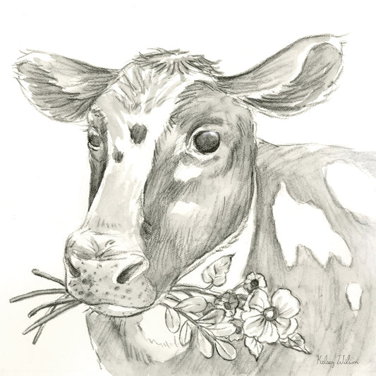 Watercolor Pencil Farm II-Cow