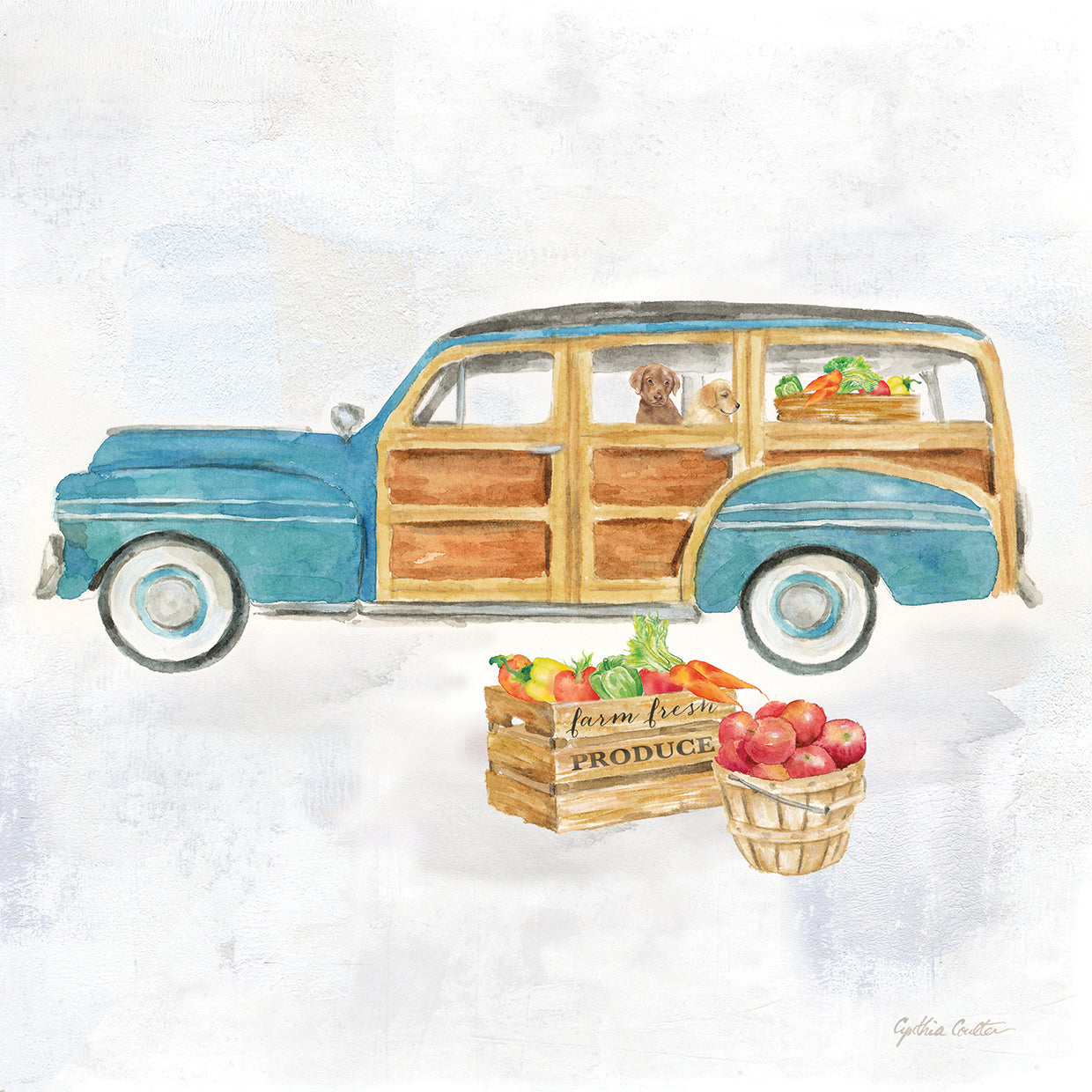 Vintage Station Wagon Square