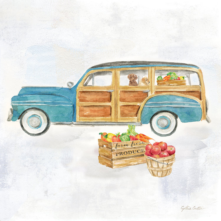 Vintage Station Wagon Square