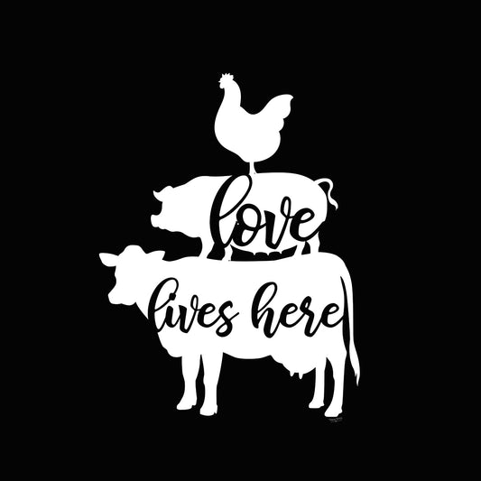 Farm Yard Friends IV-Love Canvas Print