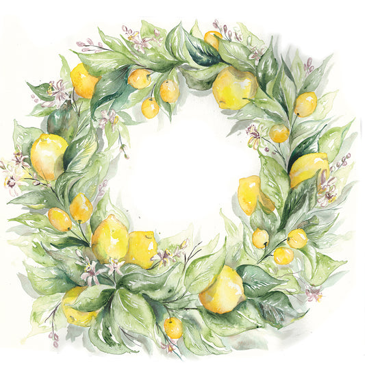 Farmhouse Lemons Wreath Canvas Print