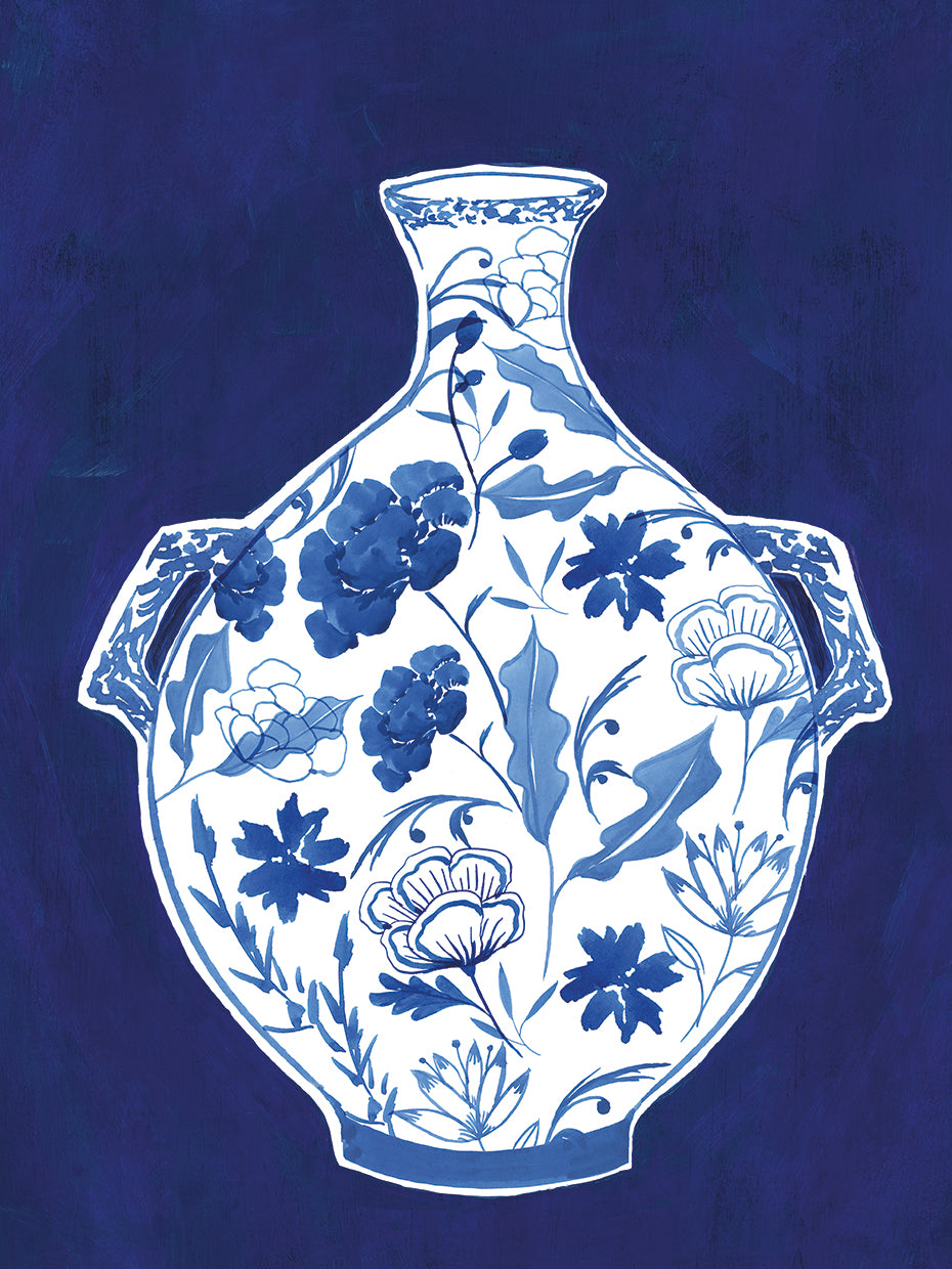 Jarrón de porcelana Indgio I Lienzo