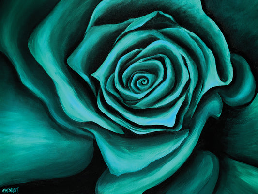 Turquoise Rose Canvas Print