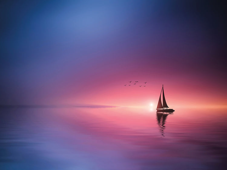 Hamiti - Sailing across the lake toward the sunset