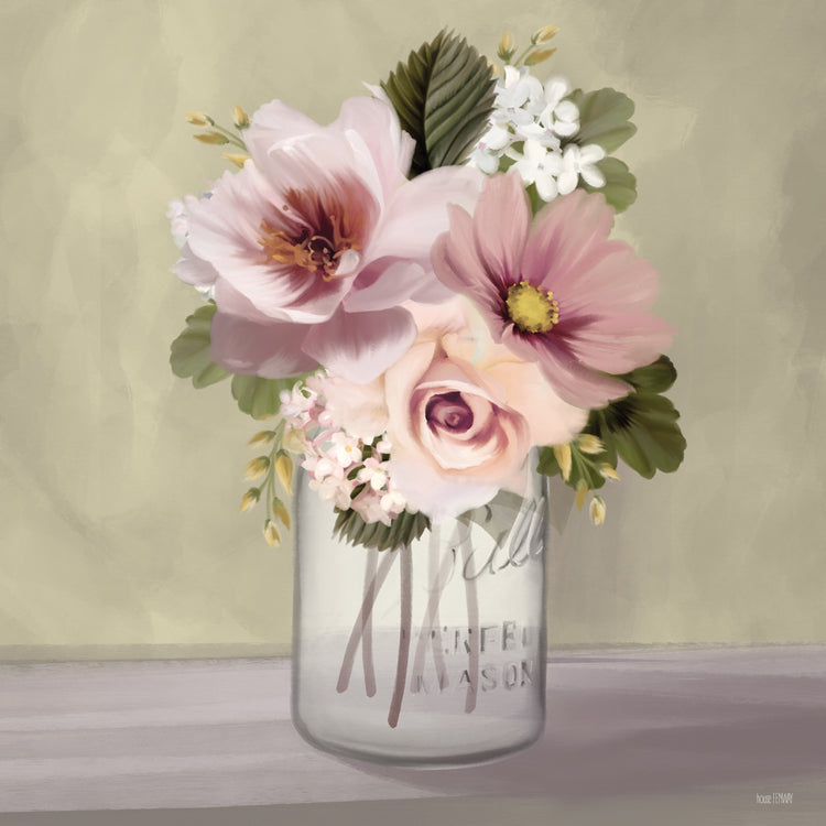 Pink Mason Jar Floral