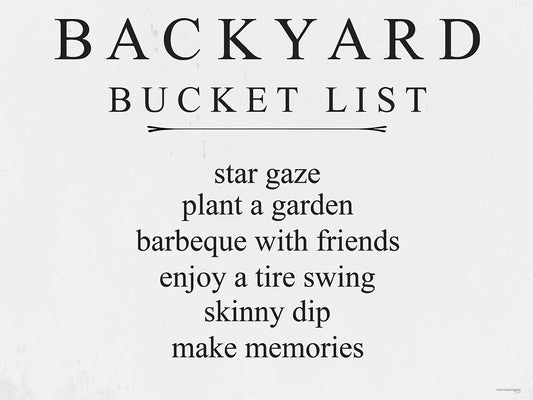 Backyard Bucket List Canvas Print