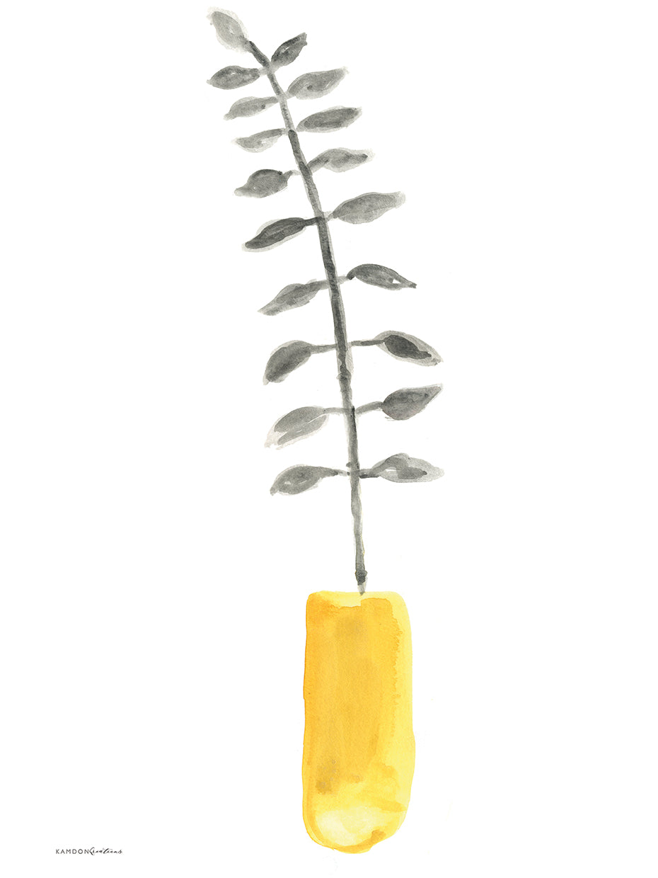 Fern in Mustard Vase 1