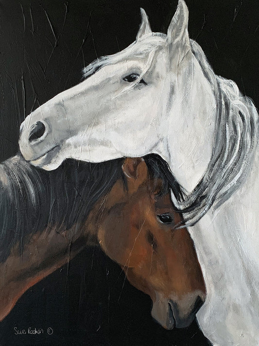 Horse Hug Canvas Print