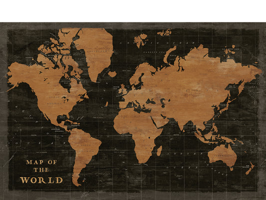 World Map Industrial Canvas Print
