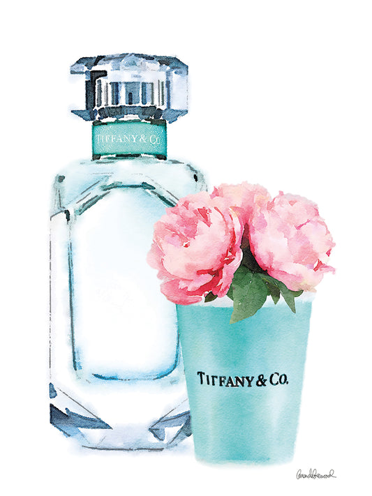 Teal Bottle with Roses