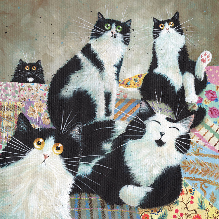 Gatos de patchwork Lienzo