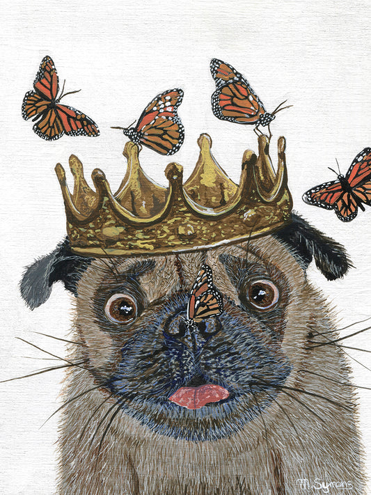 A Crowned Pug Canvas Print