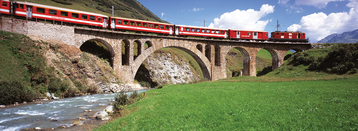 Puente del ferrocarril suizo Lienzo