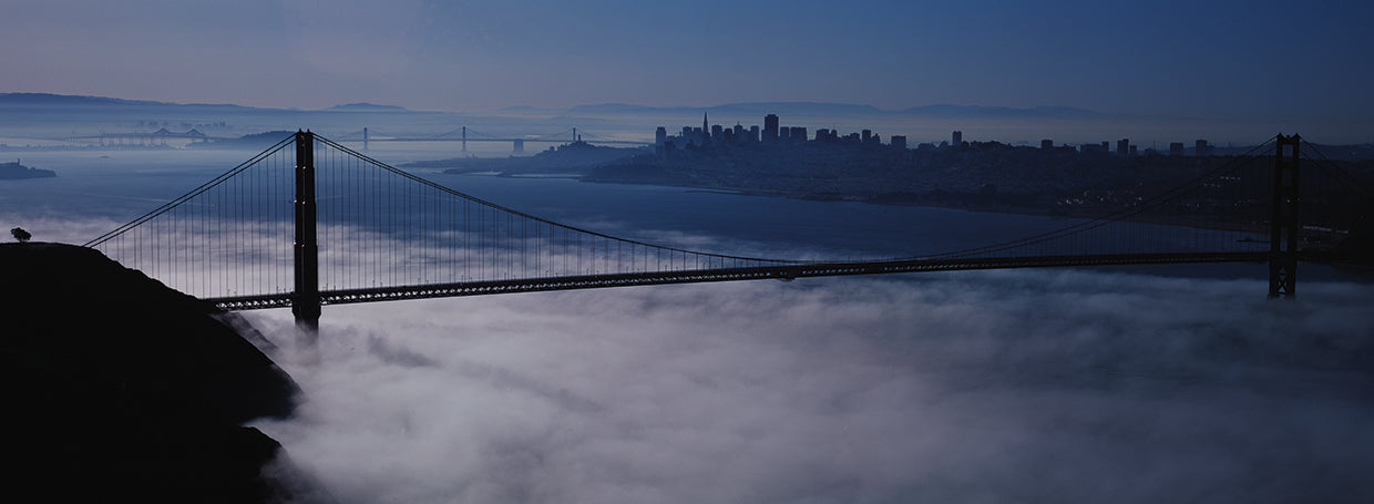 Puerta dorada de la niebla del Pacífico Lienzo