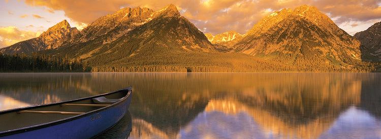 Canoa Lago Grand Tetons Lienzo