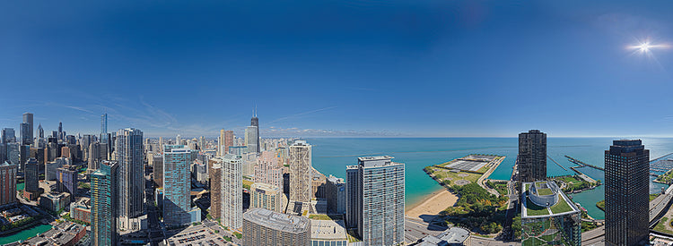 Vista del lago Chicago Lienzo