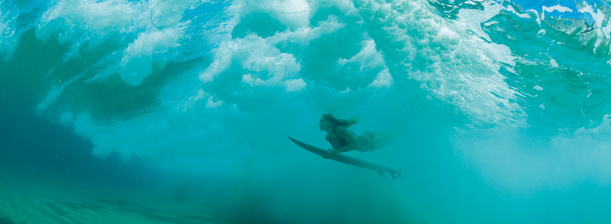 Teal Wave Surfer Girl