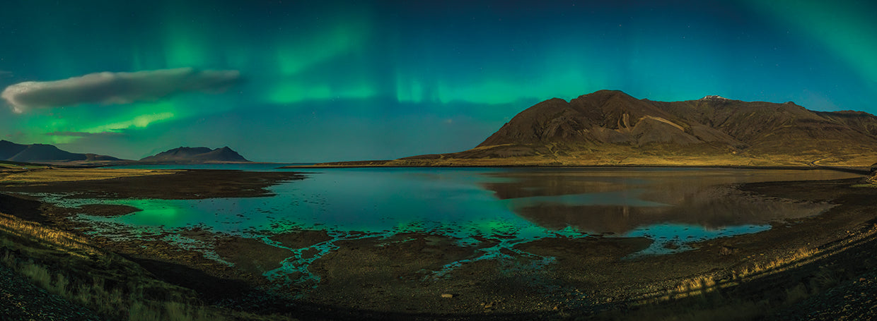 Luces de la aurora del fiordo Lienzo