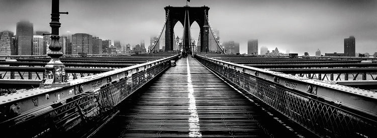 Niebla del puente de Brooklyn Lienzo