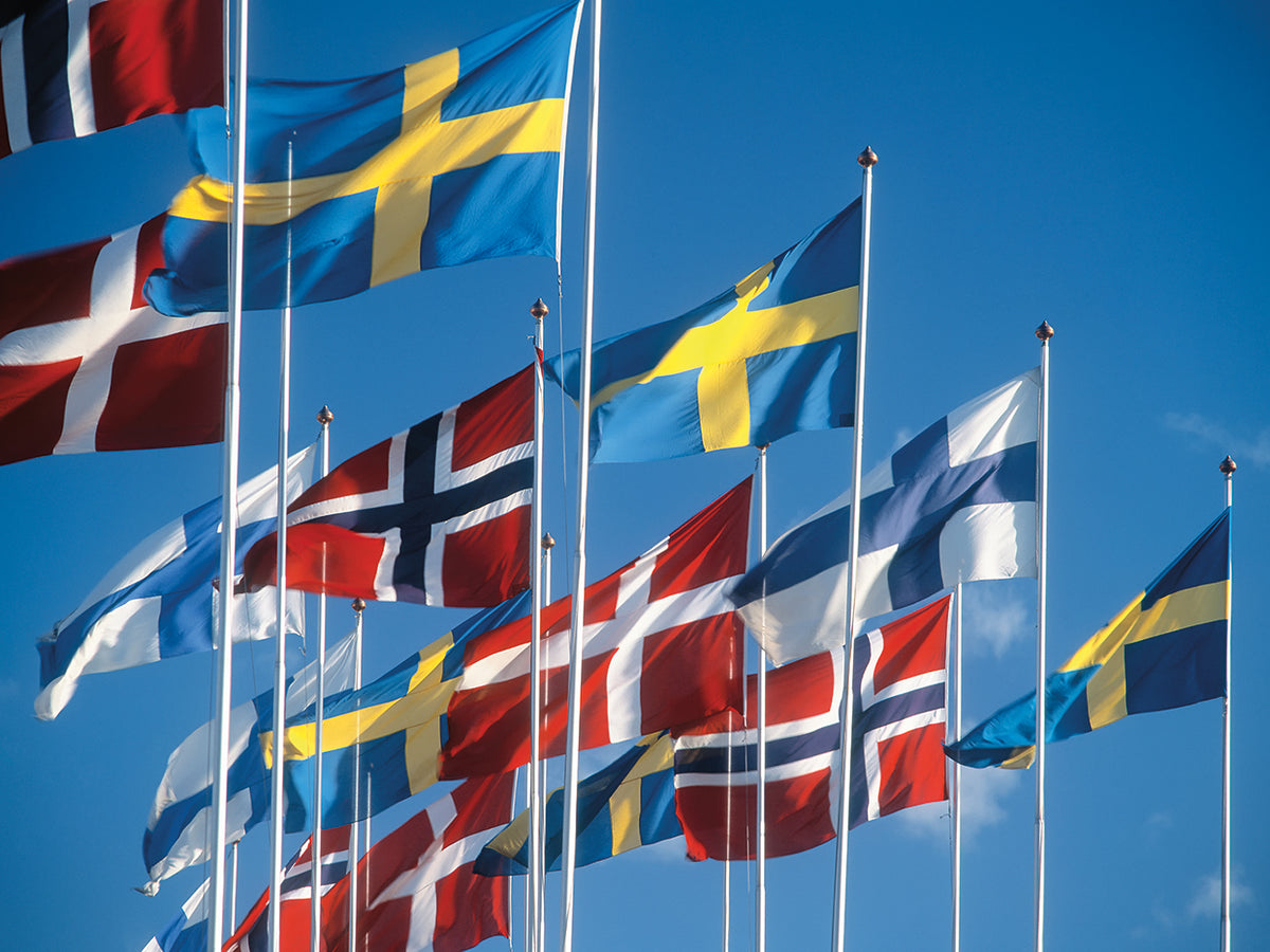 Scandinavian Flags Flying