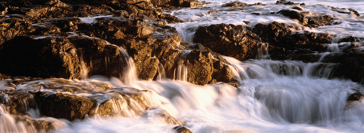 Playa del Pacífico rocoso Lienzo
