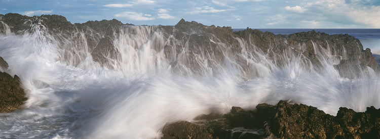 Playa rompiendo olas Lienzo