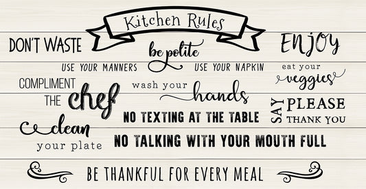 Rules of the Kitchen Canvas Print