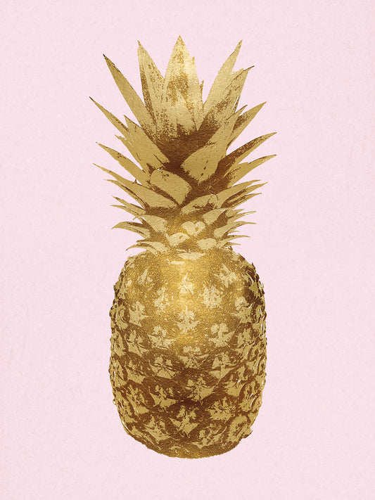 Pineapple Gold on Pink I Canvas Print