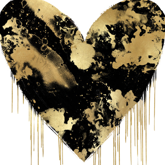 Big Hearted Black and Gold Canvas Print