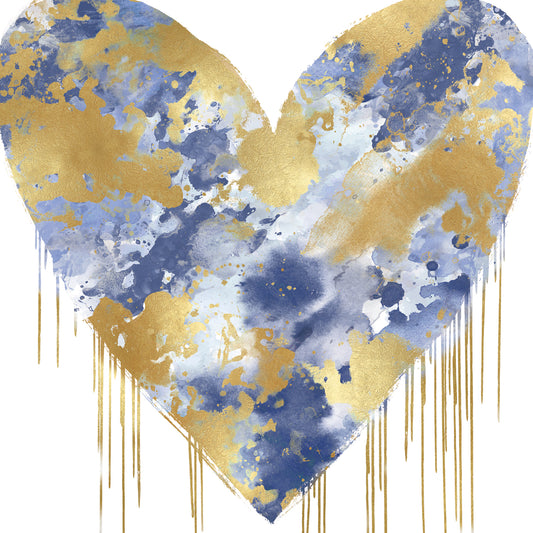 Big Hearted Blue and Gold Canvas Print