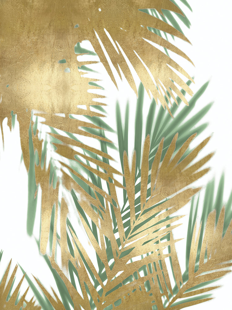 Palm Shadows Gold on Green II