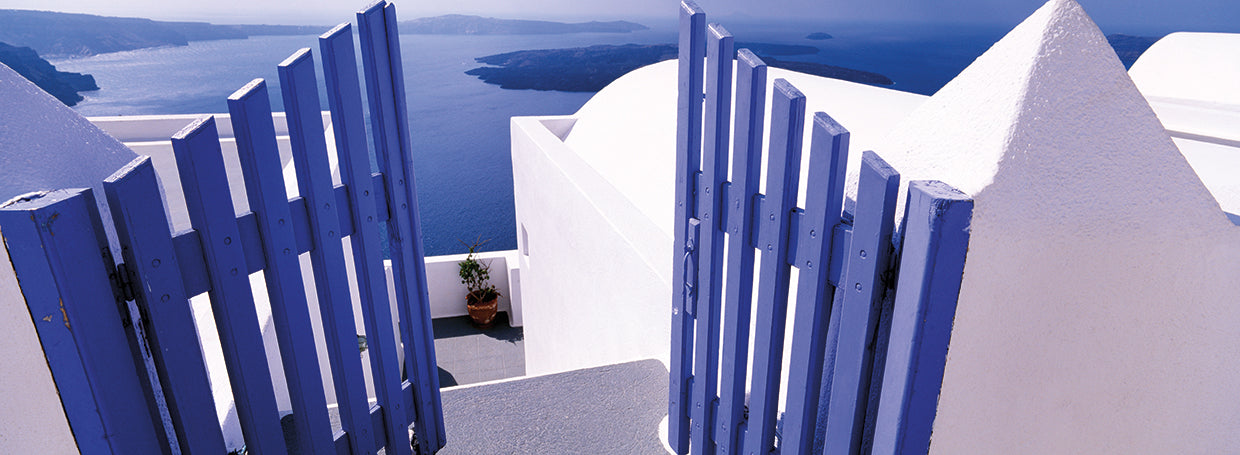 Puerta azul de Santorini Lienzo