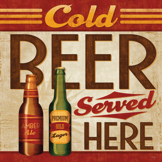 Cold Beer Served Here Canvas Print